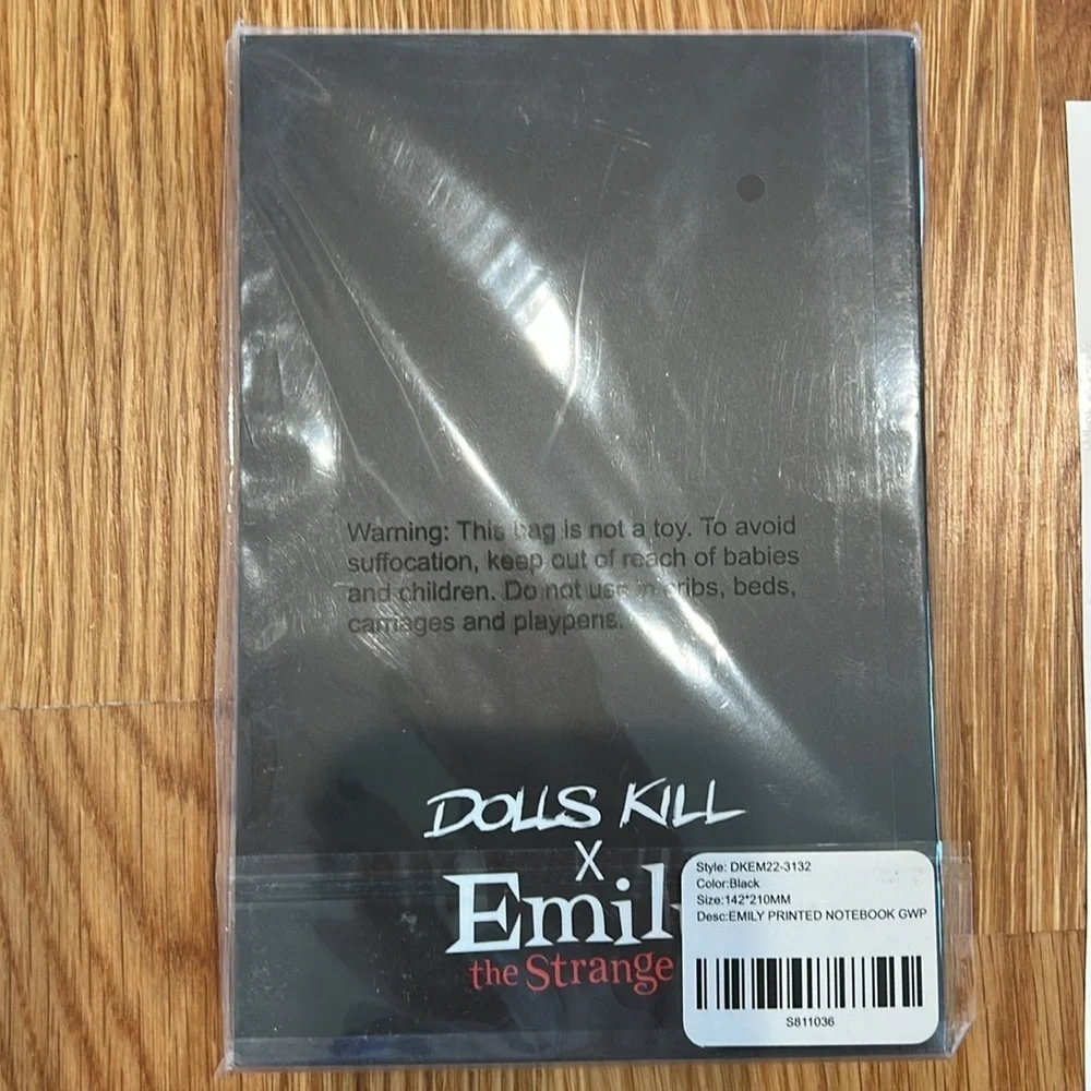 Emily the strange dolls kill Black Cat-Themed Notebook & 2 Elliot Stickers